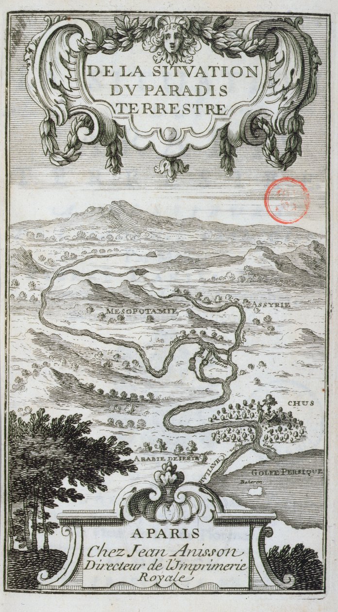 Mapa z De La Situation du Paradis Terres, 1691 autorstwa French School