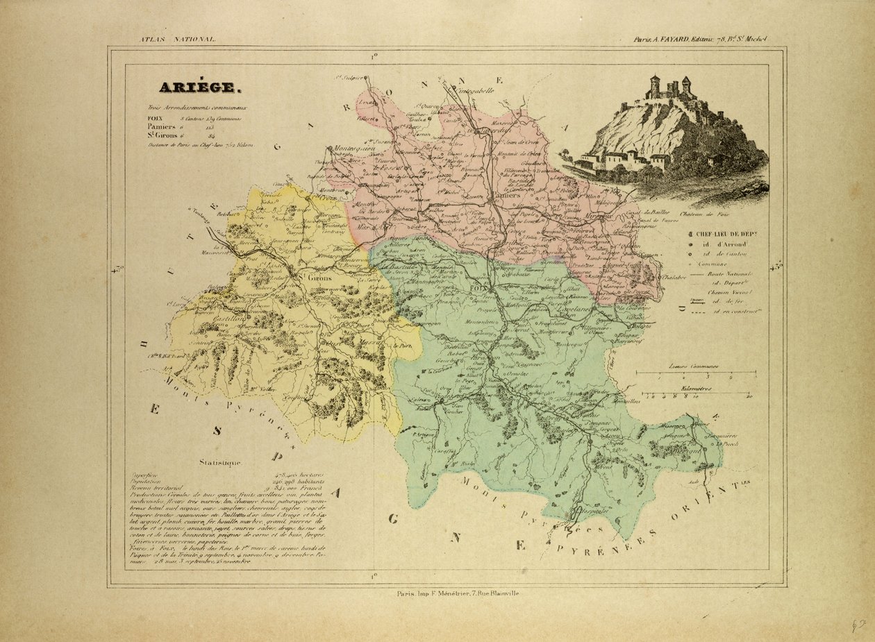 Mapa Ariège we Francji autorstwa French School