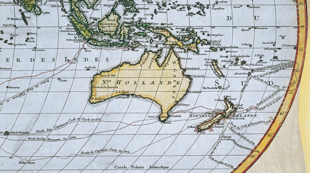 Mapa Nowej Holandii, ok.1650-1780 autorstwa French School