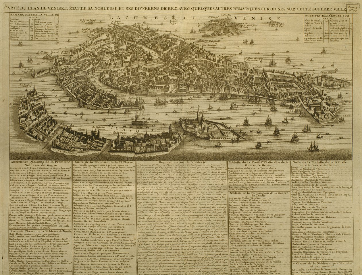 Mapa Wenecji, wydana przez H. Chatelaina w Amsterdamie, 1728 autorstwa French School