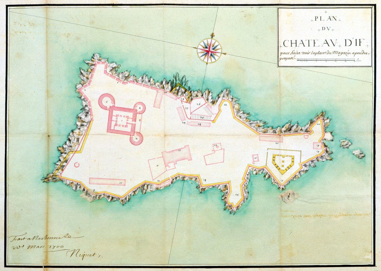 Mapa zamku If autorstwa French School
