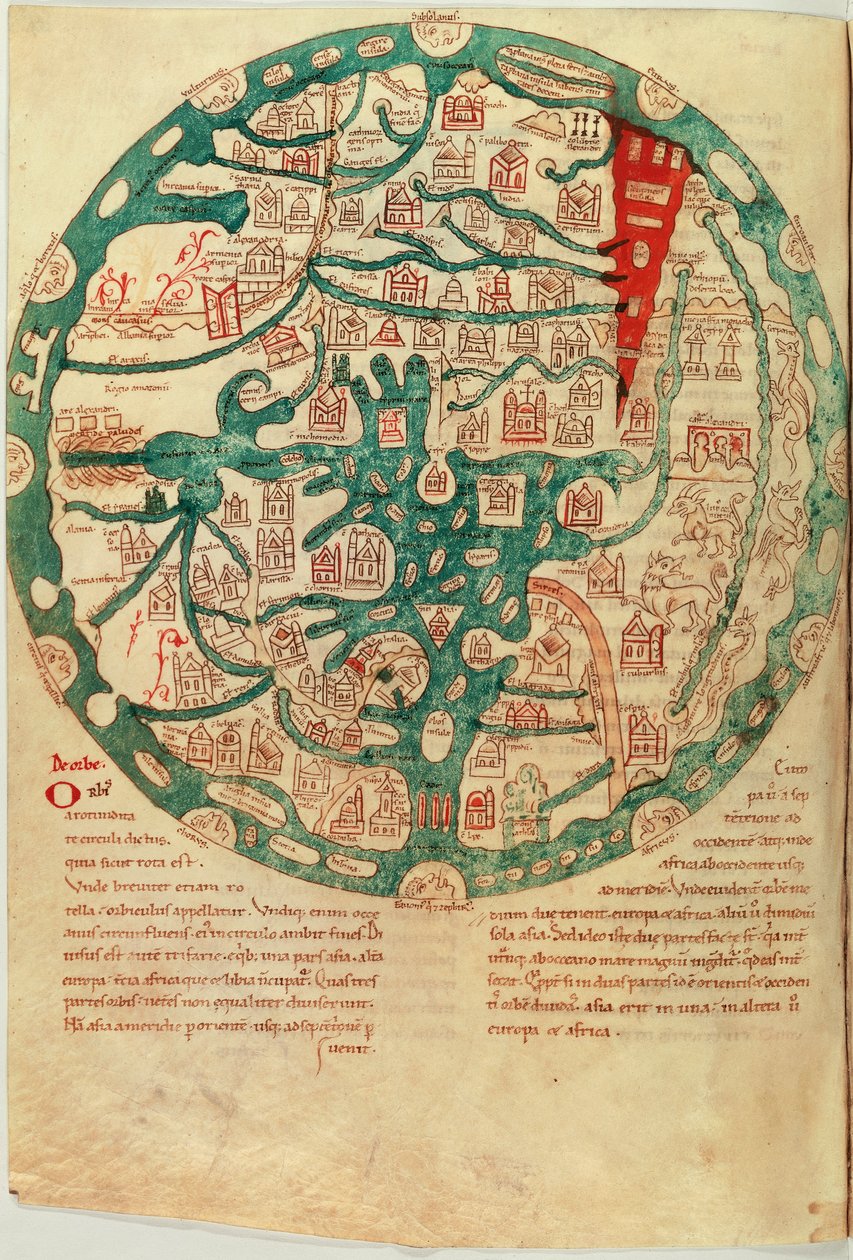 Mappamundi, według Izydora z Sewilli, ok. 1130-1135 autorstwa French School