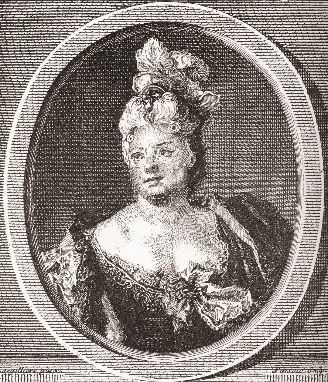 Marianne Duclos de Chateauneuf, 1664 - 1747. Francuska aktorka. Z Les Heures Libres opublikowanego w 1908 roku. autorstwa French School