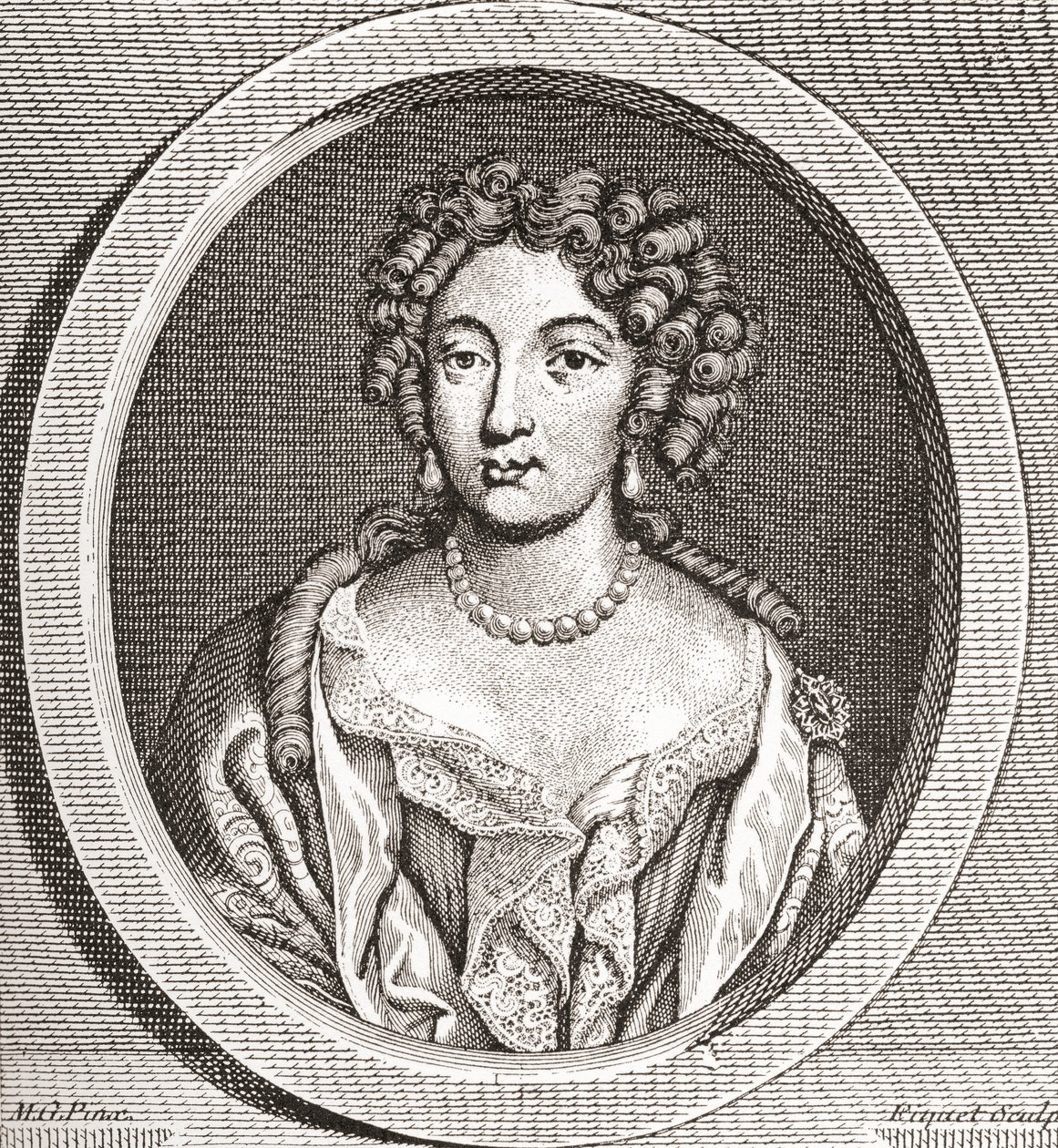 Marie Angélique de Scorailles, 1661 1681. Francuska szlachcianka i jedna z wielu kochanek Ludwika XIV. Z Les Heures Libres opublikowanego w 1908 roku. autorstwa French School