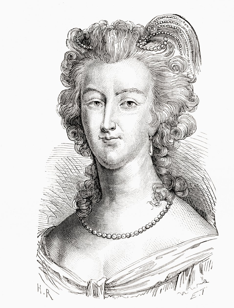 Marie Antoinette, z Historii Francji, wydana ok. 1880 autorstwa French School