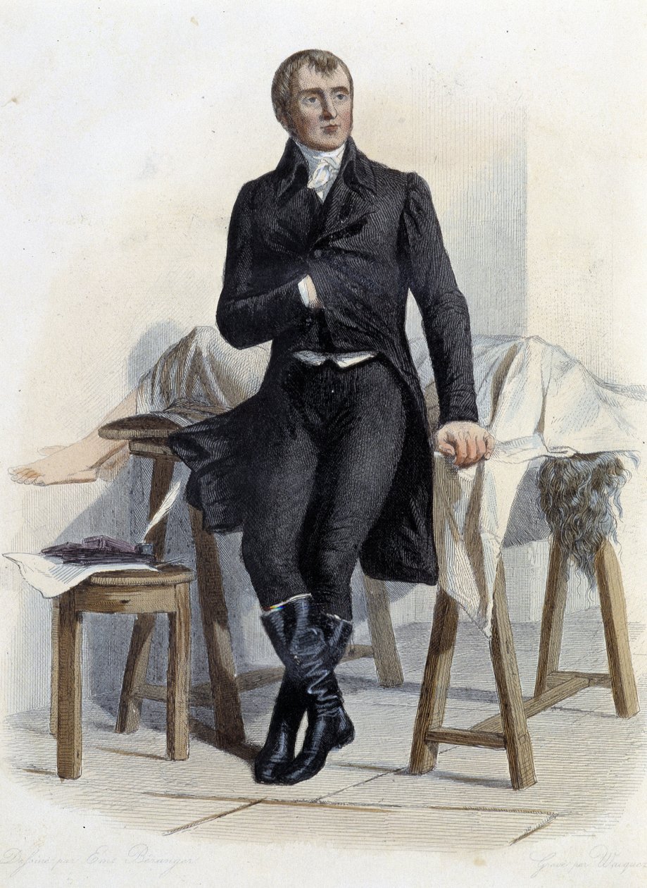 Marie Francois Xavier Bichat (1771-1802), francuski biolog medyczny i fizjolog - w "Le Plutarque francais", przez Mennechet, Paryż. autorstwa French School