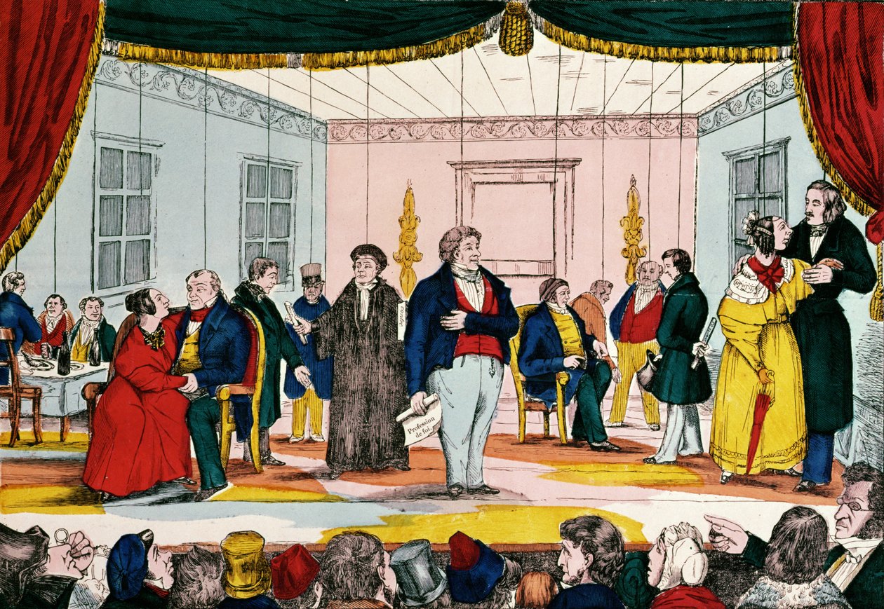 Marionetki, karykatura burżuazji, 1839 autorstwa French School