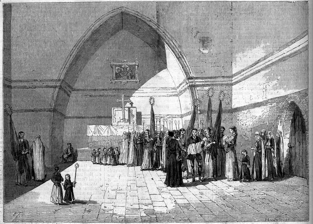 Ryt maronicki - Bapteme w rodzinie Metualis - Bejrut autorstwa French School