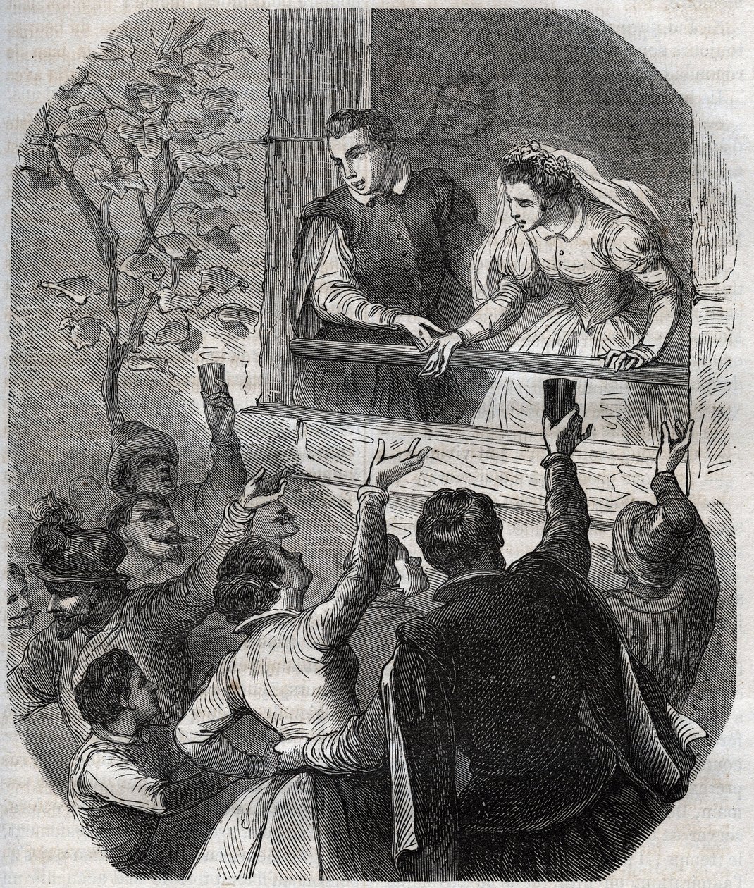 Ślub Martina Guerre (ok. 1524) i Bertrande de Rols w Artigat (Ariege) 15 maja 1539. Rycina z 1871 roku w „Histoire Des Cocuses Celebres” Henry de Kocka (1819-1892). autorstwa French School