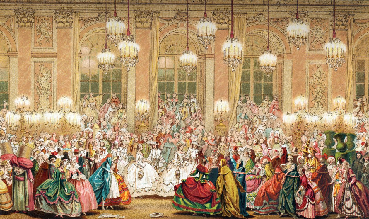 Bal maskowy na dworze Ludwika XV autorstwa French School