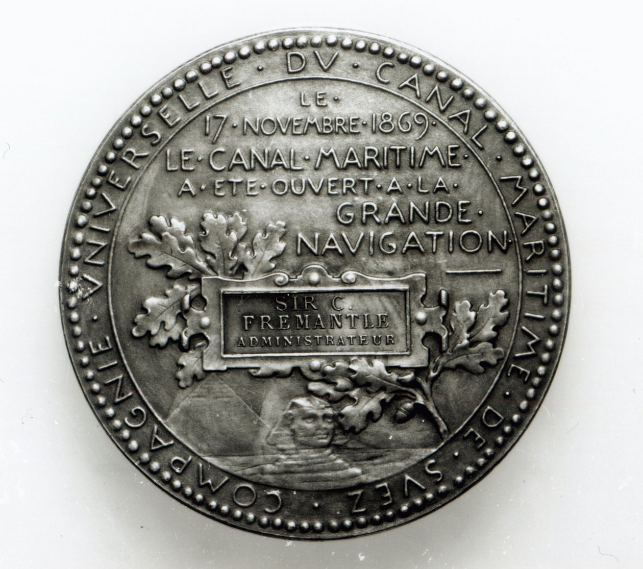 Medal upamiętniający otwarcie Kanału Sueskiego 17 listopada 1869 (metal) autorstwa French School