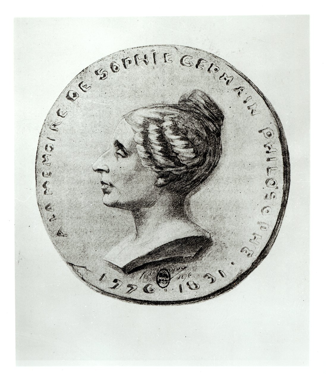 Medal przedstawiający Sophie Germain (1776-1831) autorstwa French School