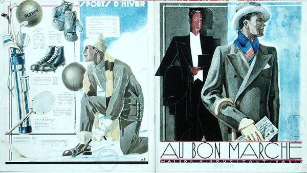 Moda męska do sportów zimowych z „Au Bon Marche” autorstwa French School