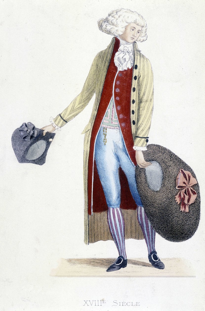 Kostium męski we Francji w 1782 roku. autorstwa French School