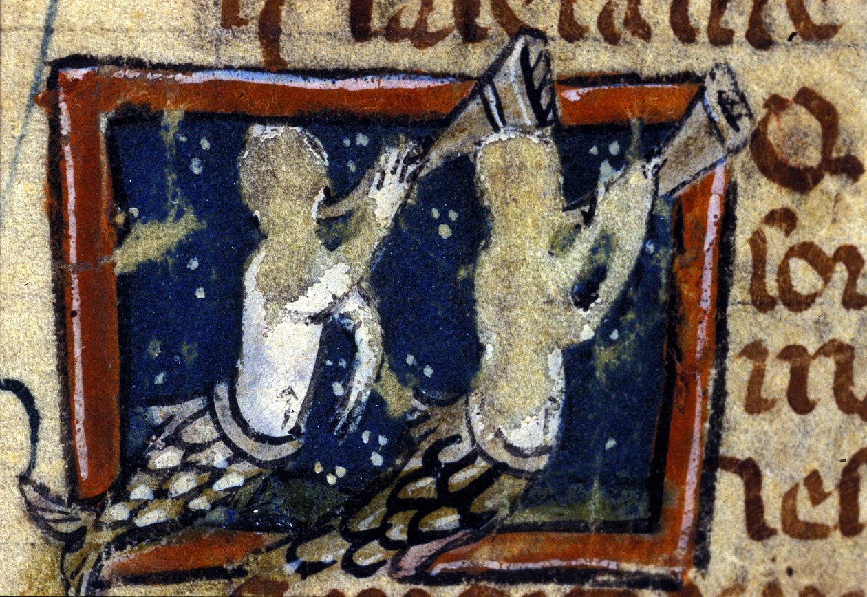 Syreny reprezentowane w XIV-wiecznym bestiariuszu francuskim. Mediolan, Biblioteca Trivulziana. autorstwa French School