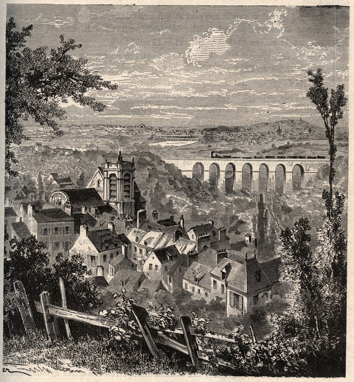 Meudon - departament Hauts-de-Seine - grawer w „”PATRIE”” - OPIS PECTURESSE DE LA FRANCE EN 6 VOLURES BY LUCIEN HUARD - koniec XIX wieku autorstwa French School