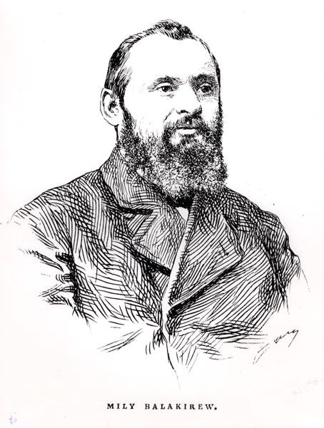 Mily Alekseyevich Balakirev (1837-1910), ilustracja z „Historii muzyki w Rosji” Alberta Soubiesa, wydanej w Paryżu autorstwa French School