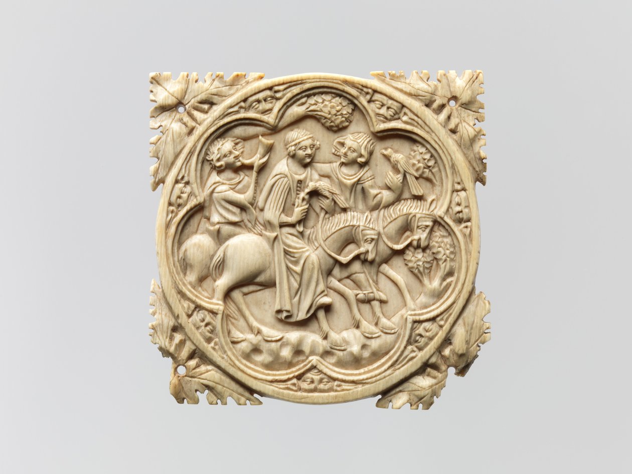 Lustrzane etui z sokołami, 1330–60 autorstwa French School