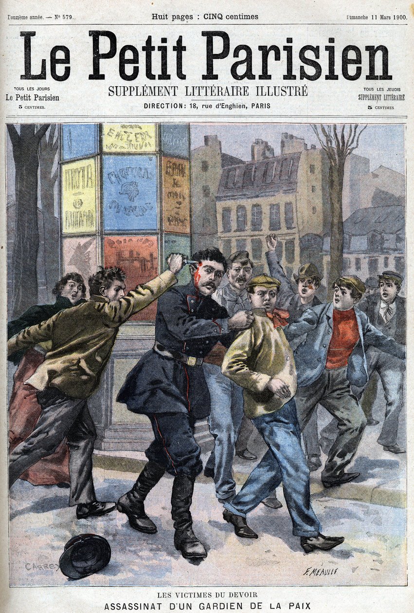 Różne fakty: Zabójstwo sił pokojowych w Paryżu rue Vergniaud w 1900 r. – w „Le petit Parisien”” autorstwa French School