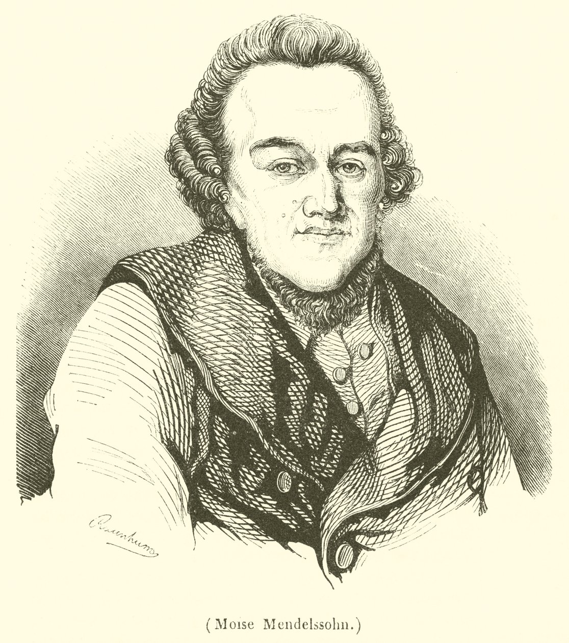 Moise Mendelssohn (rycina) autorstwa French School
