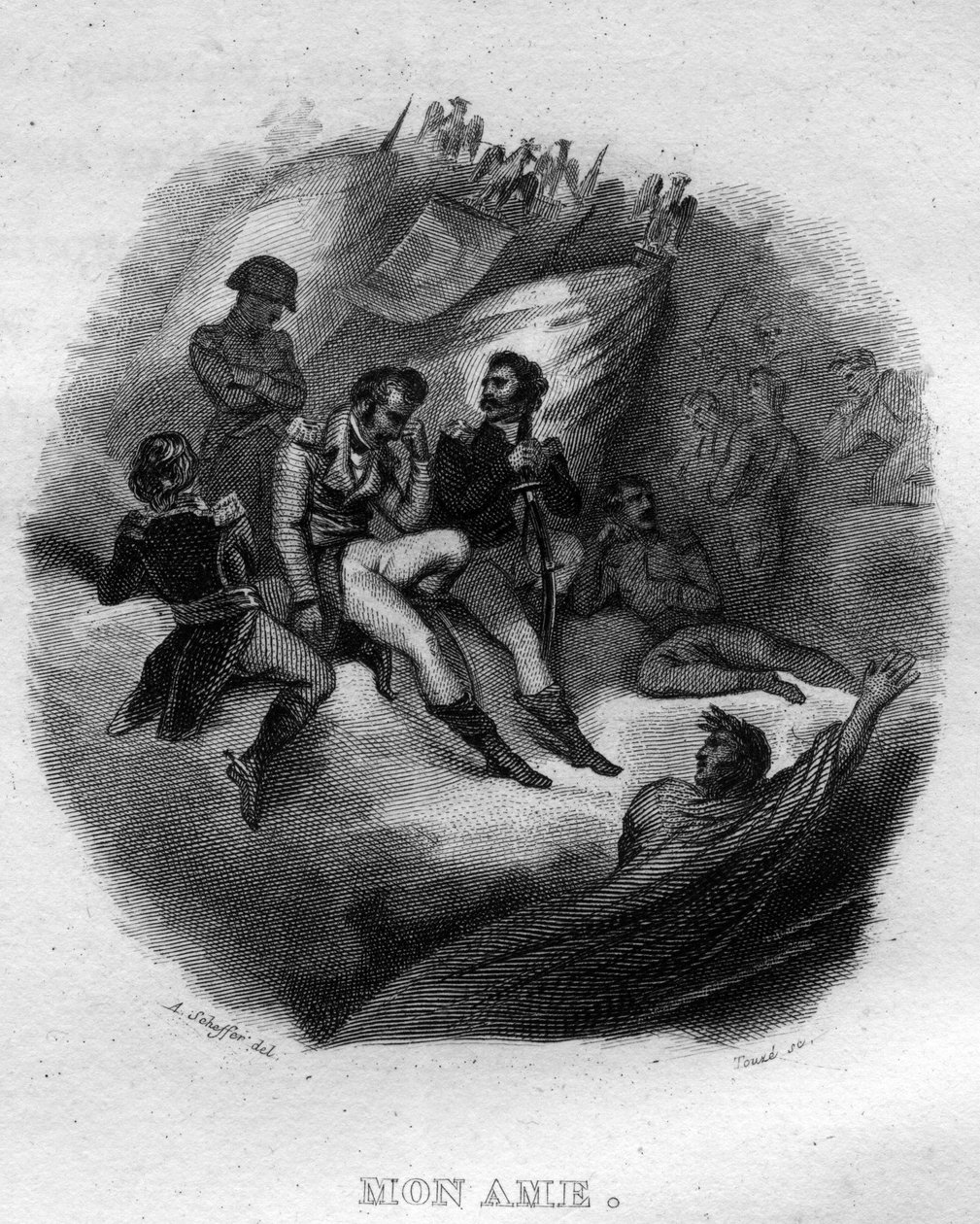 Mon soul Chanson de Beranger w „”Oeuvres completes”” (1834) Pierre’a Jeana de Beranger (1780-1857), francuskiego poety i autora piosenek. autorstwa French School