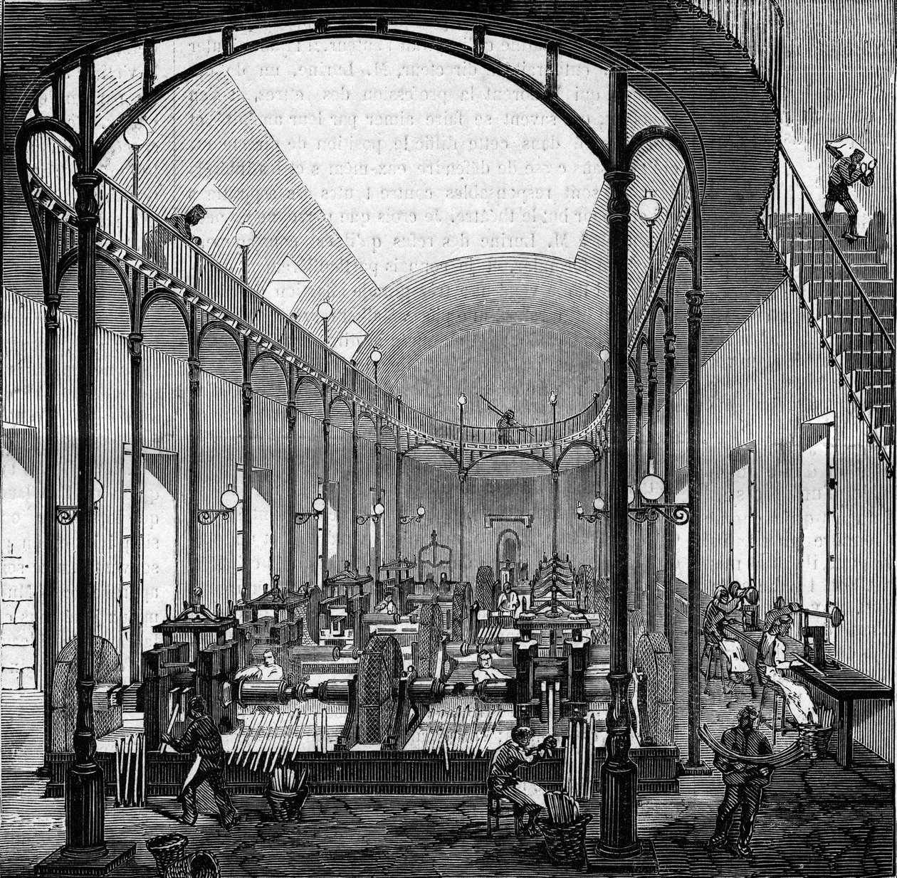 Zarabianie pieniędzy: walcowanie i cięcie. Grawer w „Le Monde Illustré” nr 145 z dnia 21 stycznia 1860 r. autorstwa French School