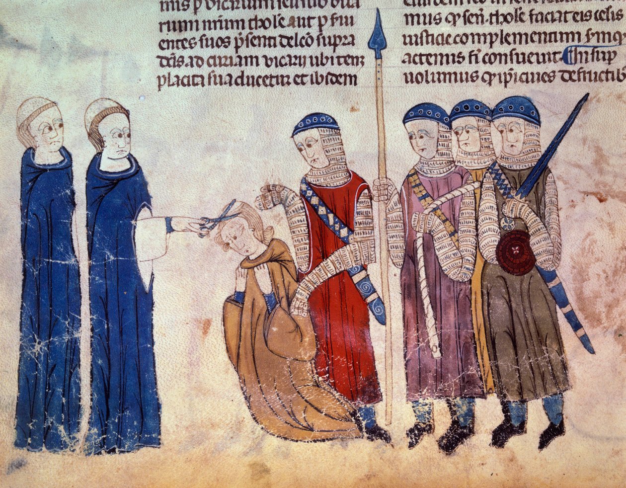 Monk kosił jako karę za swoją rozpustę. Miniatura z rękopisu „Cła Tuluzy” (Folio 33V) autorstwa French School