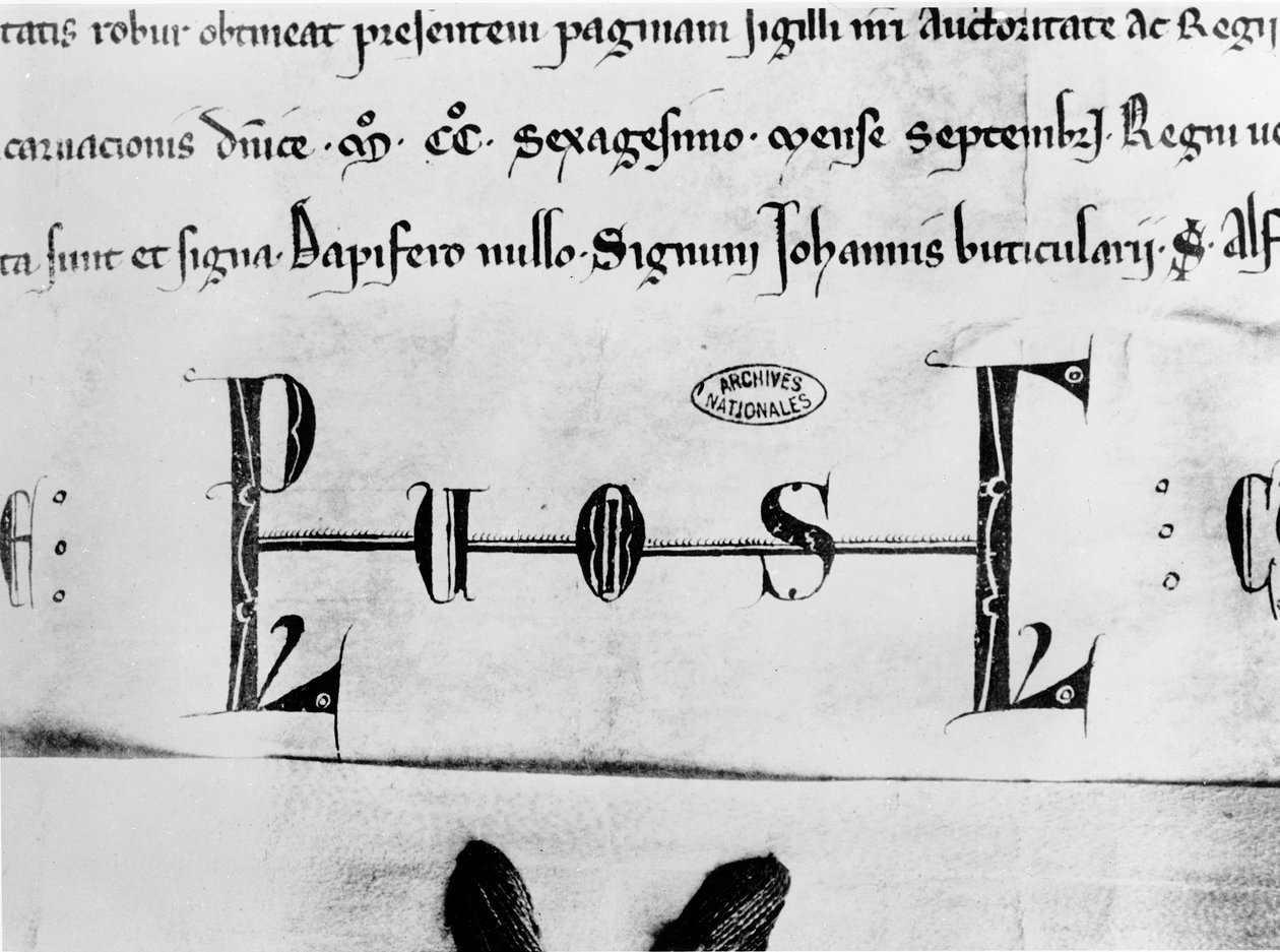 Monogram Ludwika IX (pergamin) autorstwa French School