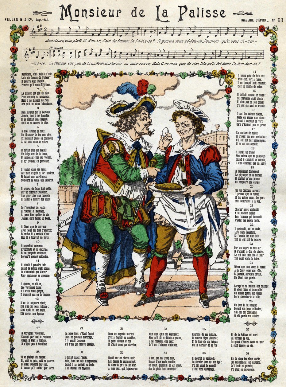 Monsieur de la Palisse. Obraz Epinal z XIX wieku autorstwa French School