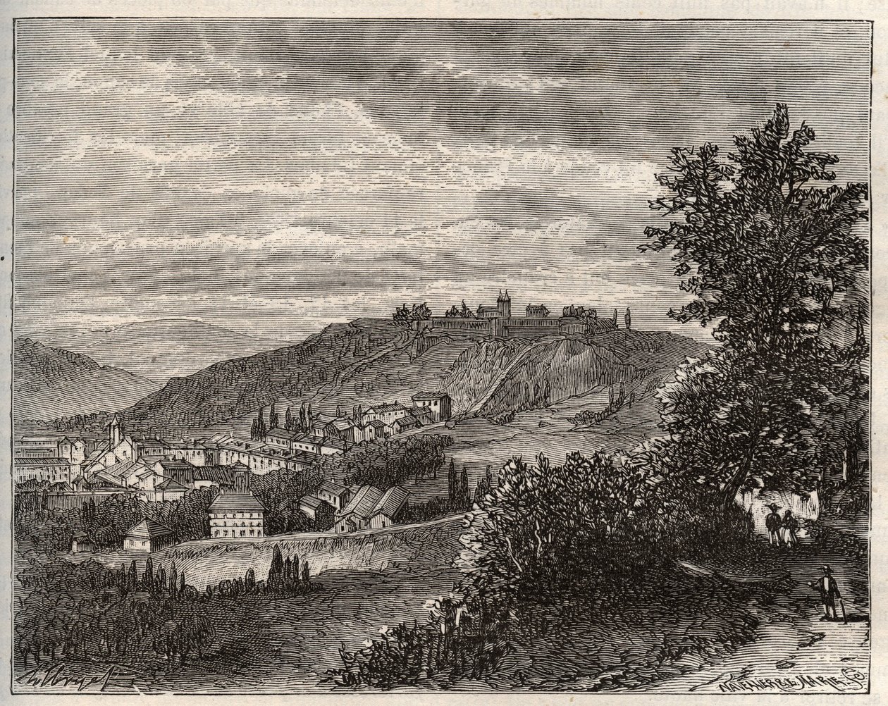 Montmedy - Meuse, region Lotaryngii - rycina w „La France illustrée: geografia, historia, administracja statystyczna” autorstwa V.A. Malt-Browna. 1884 autorstwa French School