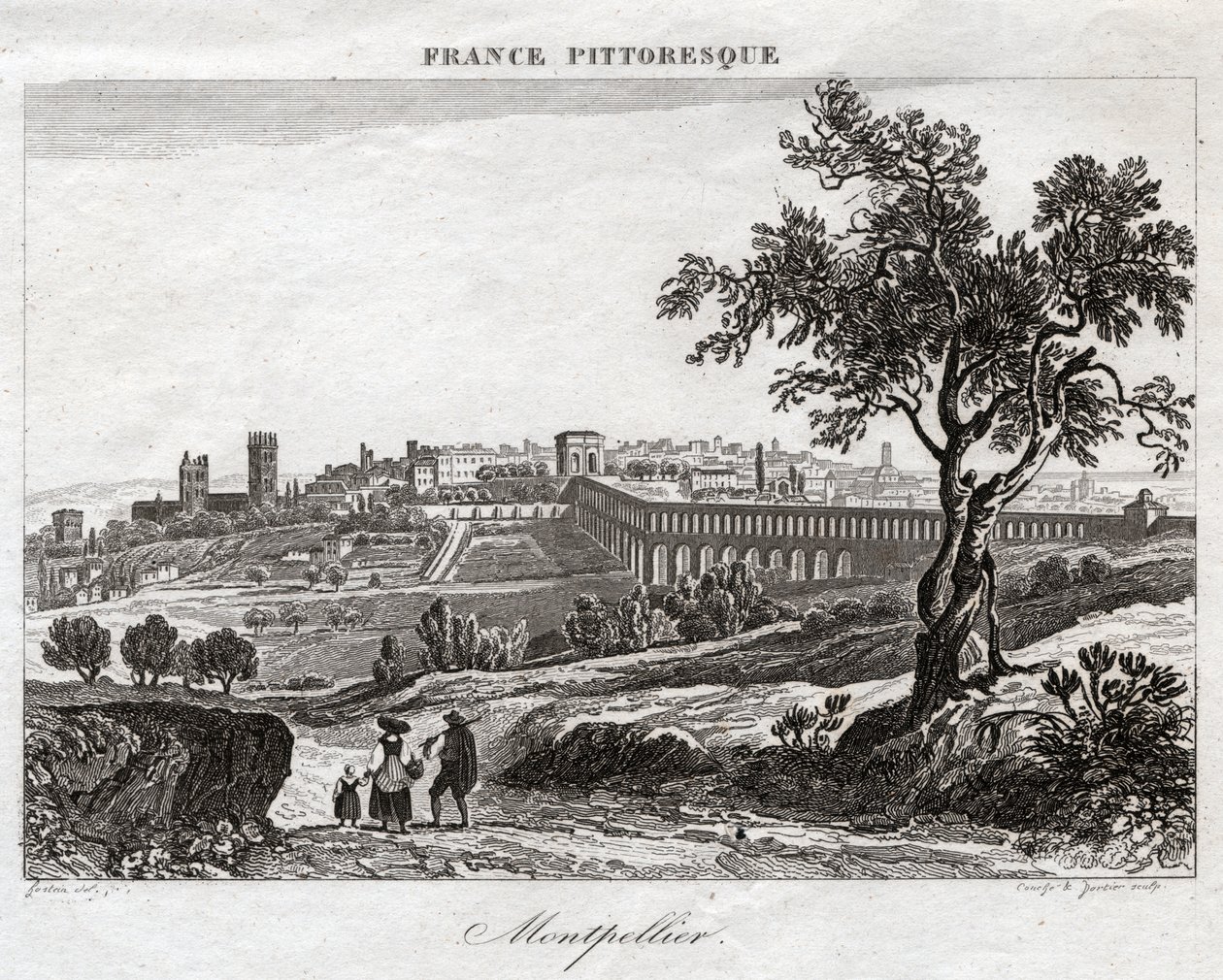 Montpellier. (grafika, ok. 1850) autorstwa French School