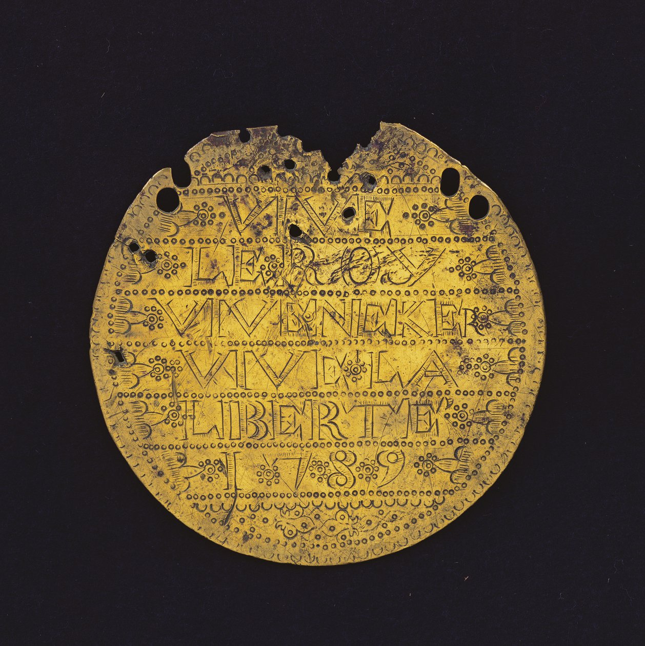 Księżyc: Niech żyje Roy, niech żyje Necker, niech żyje wolność 1789 (mosiądz) autorstwa French School