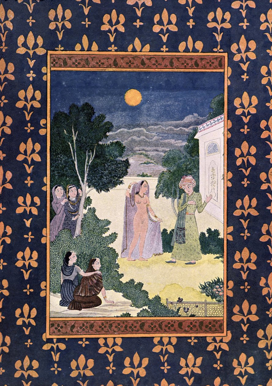 Księżyc piękna, ilustracja do "Arabskich nocy", 1895 (kolorowa grawerunek) autorstwa French School