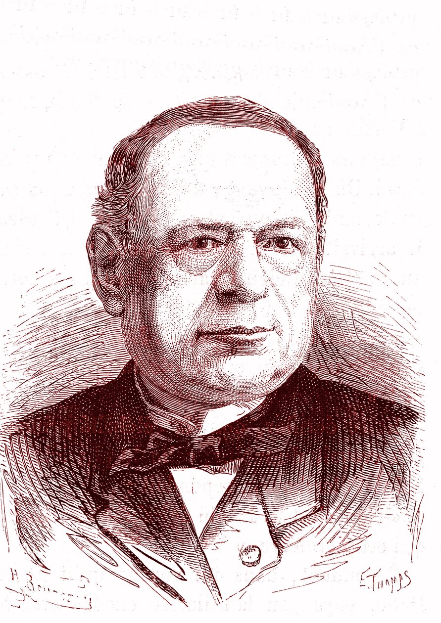 Moritz Hermann Von Jacobi (1801-1874), rosyjski inżynier i fizyk (galwanizacja, silniki elektryczne). Grawerowanie 1867 autorstwa French School