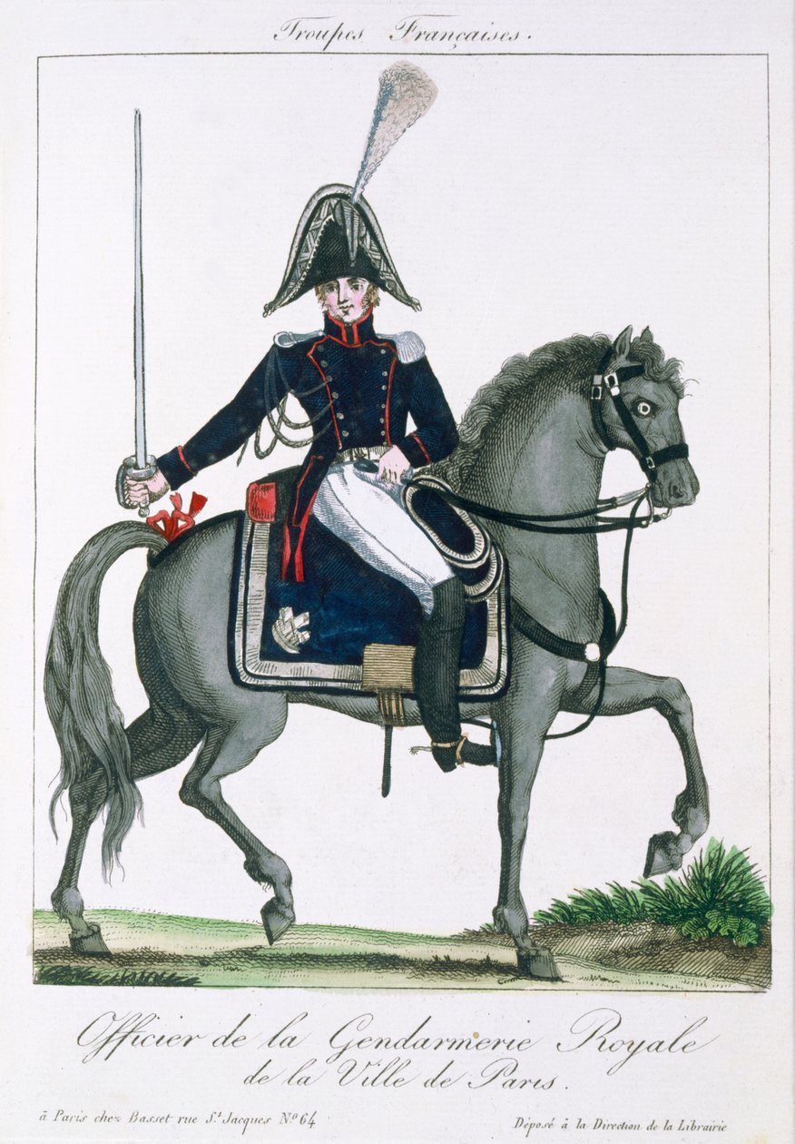 Oficer konny żandarmerii królewskiej w Paryżu, ok. 1790 autorstwa French School
