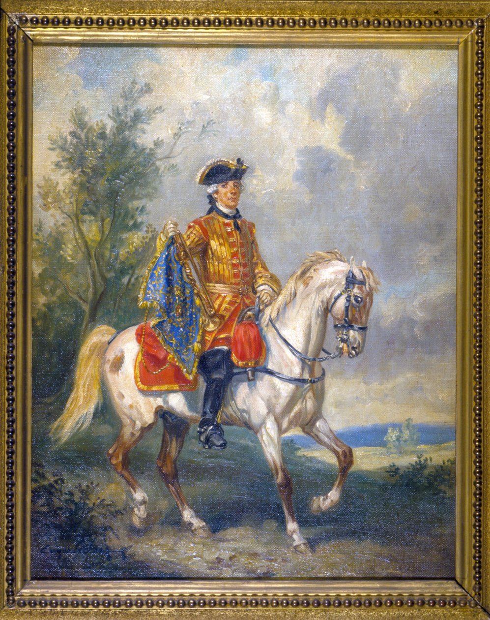Żandarm konny - olej na płótnie, koniec XVIII w. autorstwa French School