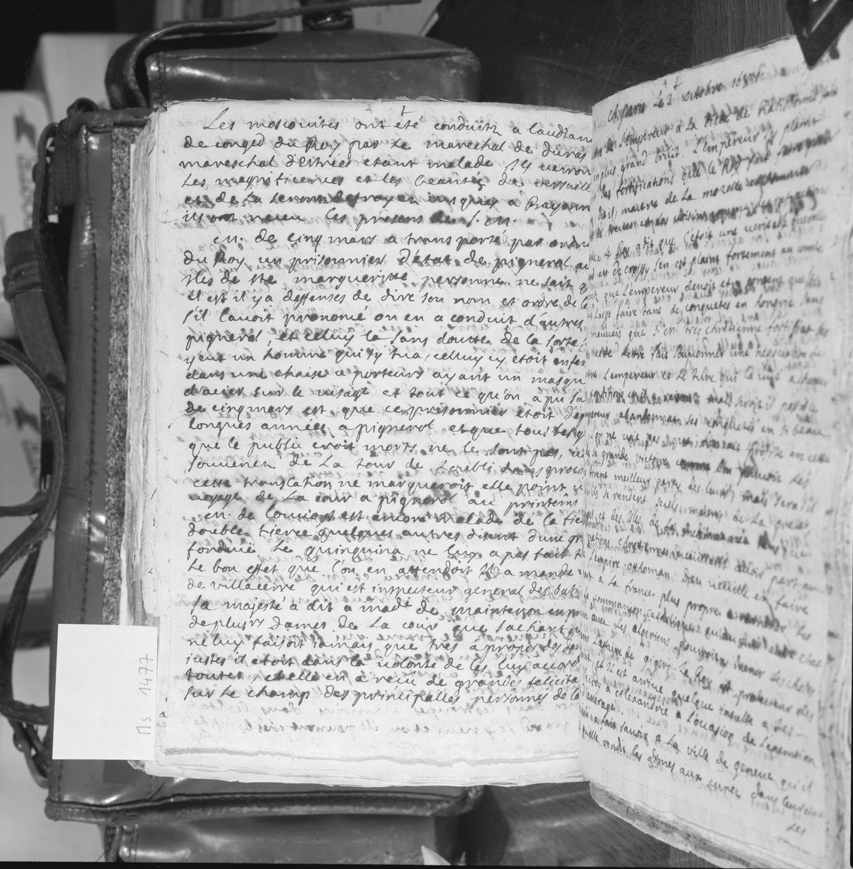 Ms.1477 fol.396vo List komentujący Człowieka w Żelaznej Masce, 4 września 1687 (pióro i atrament na papierze) autorstwa French School