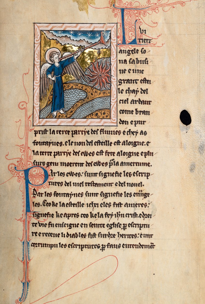 Ms 65 f29r, Komentarz do Apokalipsy św. Jana, koniec XIII w. (pióro i atrament oraz tempera na welinie) autorstwa French School