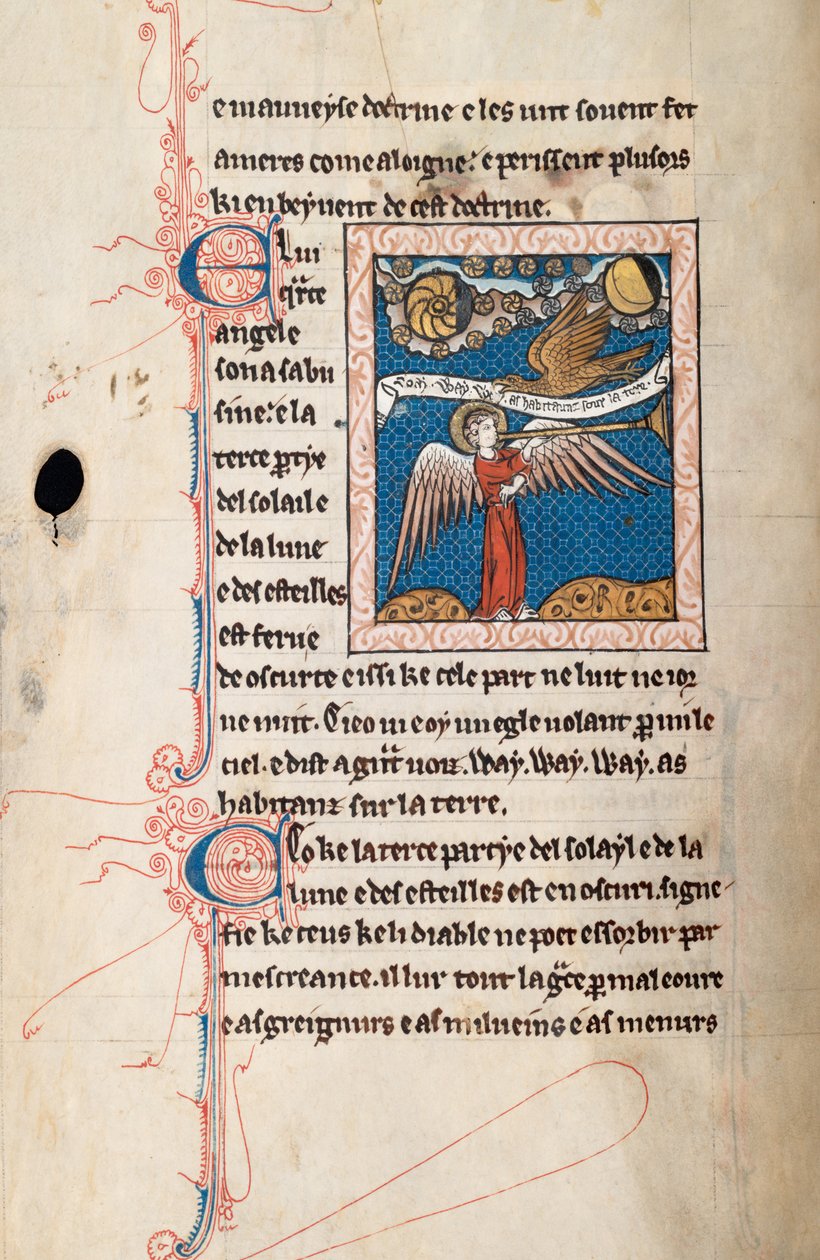Ms 65 f29v, Komentarz do Apokalipsy św. Jana, koniec XIII w. (pióro i atrament oraz tempera na welinie) autorstwa French School