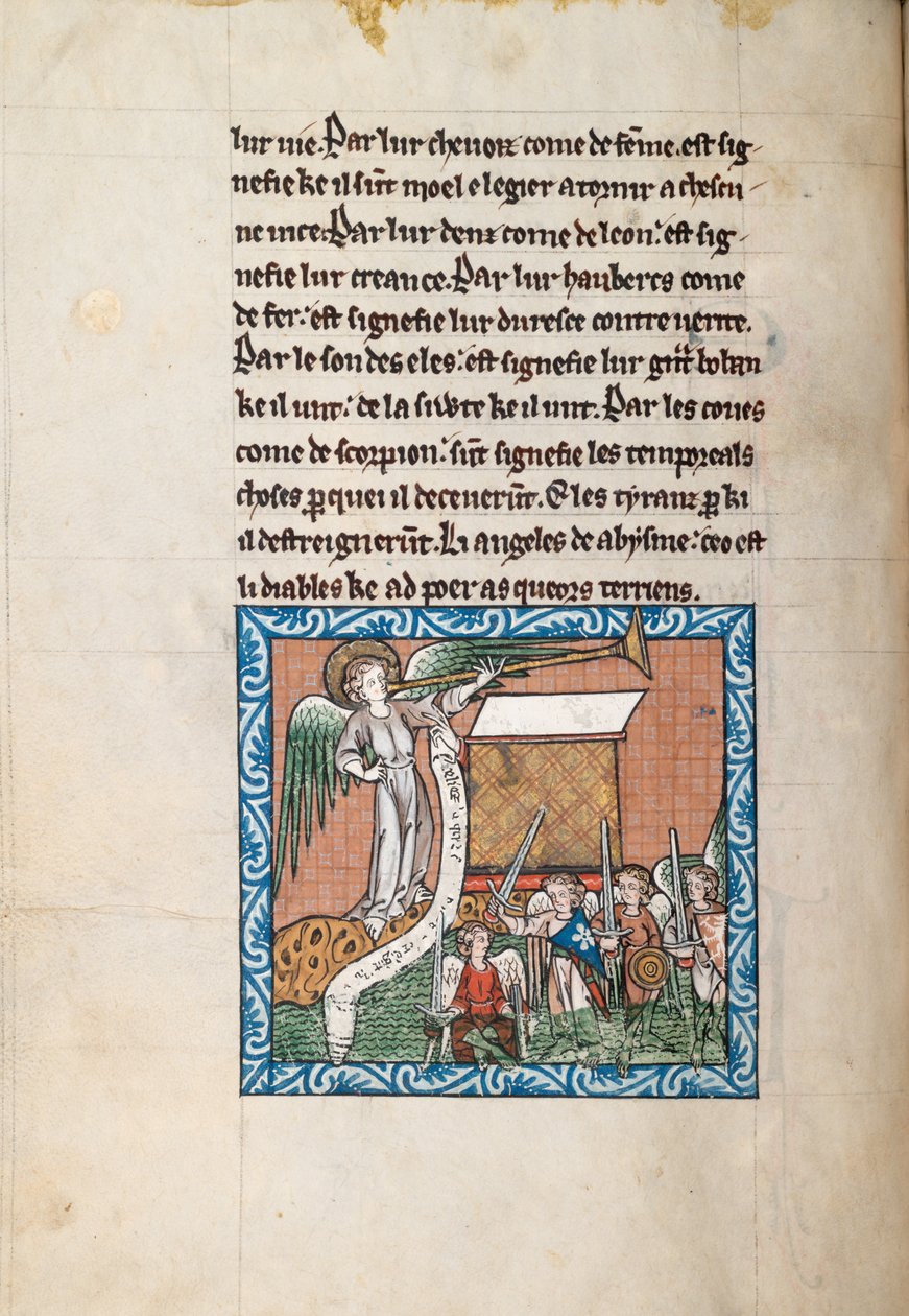 Ms 65 f31v, Komentarz do Apokalipsy św. Jana, koniec XIII w. (pióro i atrament oraz tempera na welinie) autorstwa French School