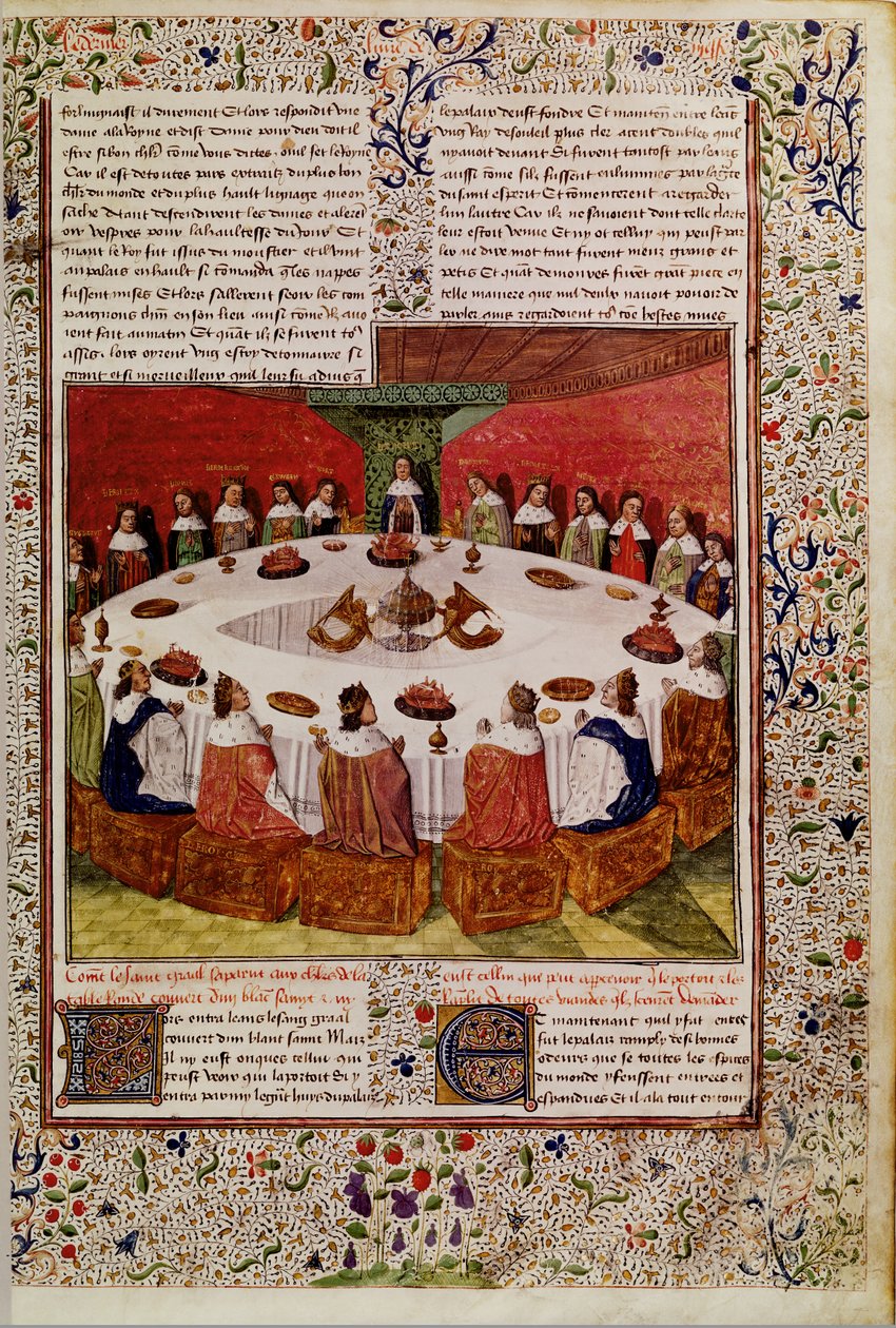 pani ks. 112 f.5 Objawienie Świętego Graala, z Queste del Saint Graal, c.1470 autorstwa French School