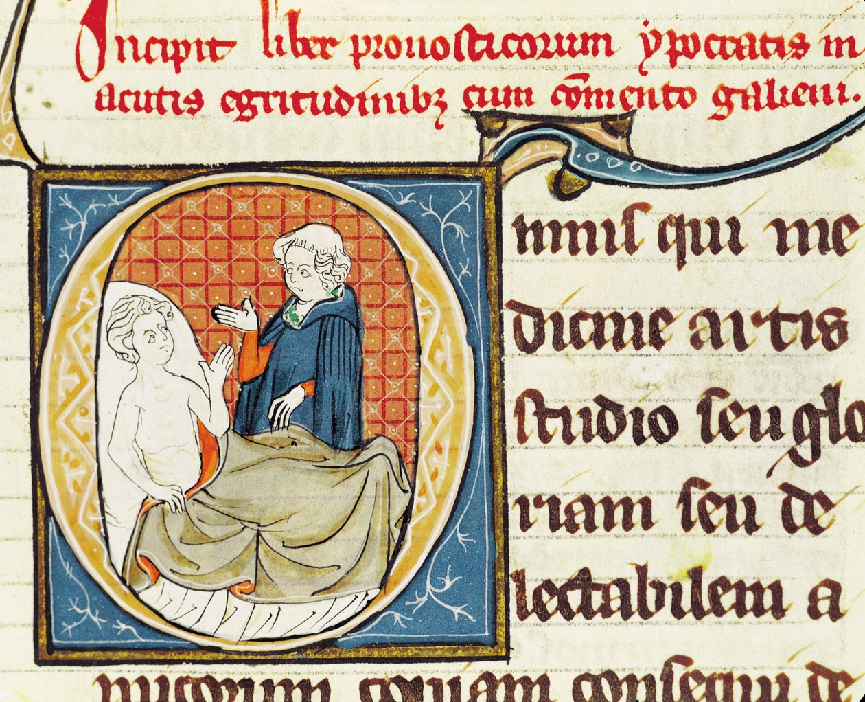 Ms 1003 fol.79 Lekarz diagnozujący pacjenta z Oeuvres de Galien Klaudiusza Galenusa (ok. 130-c.201) autorstwa French School