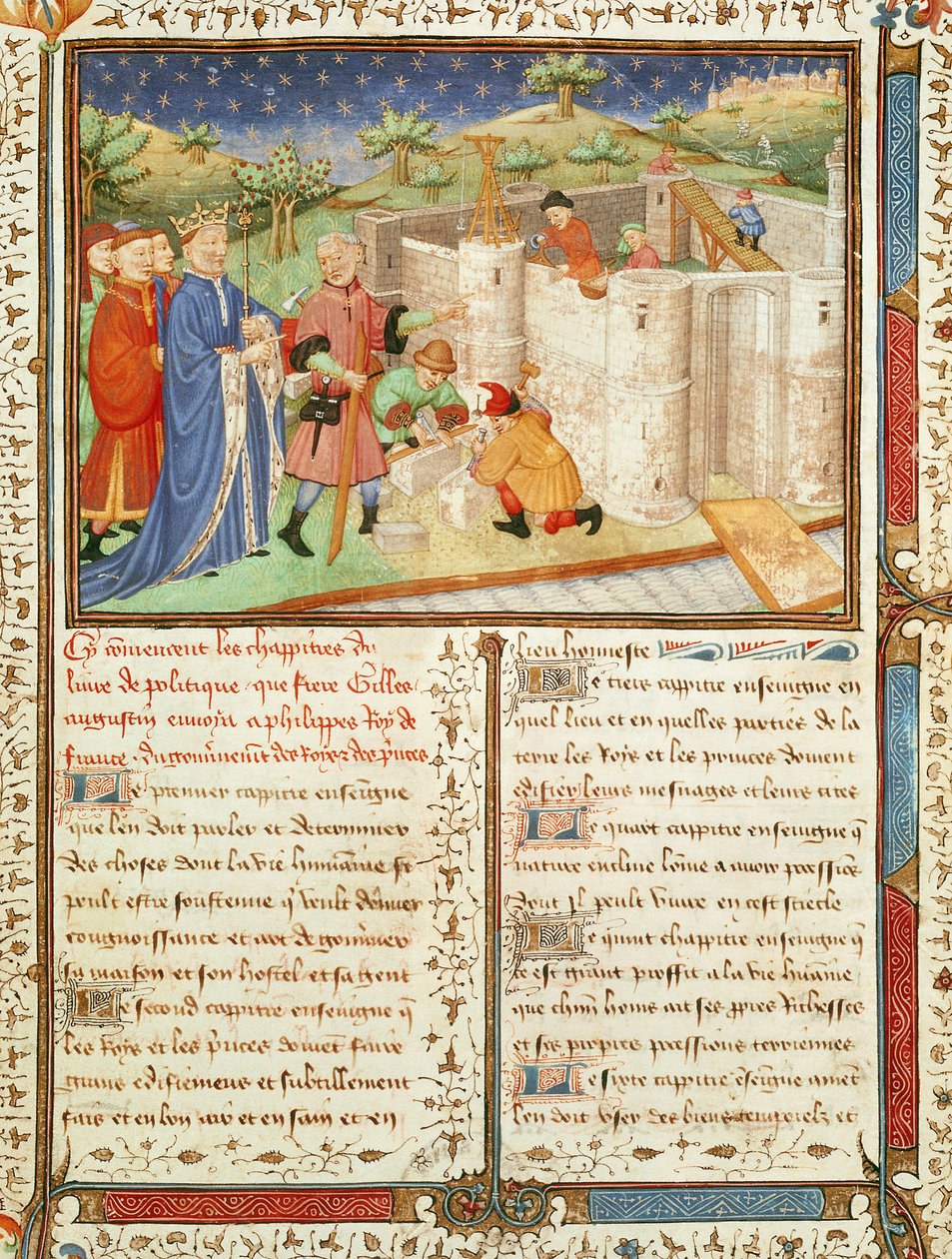 Ms 1015 fol.1 Ilustracja z Rządu królów i książąt autorstwa French School