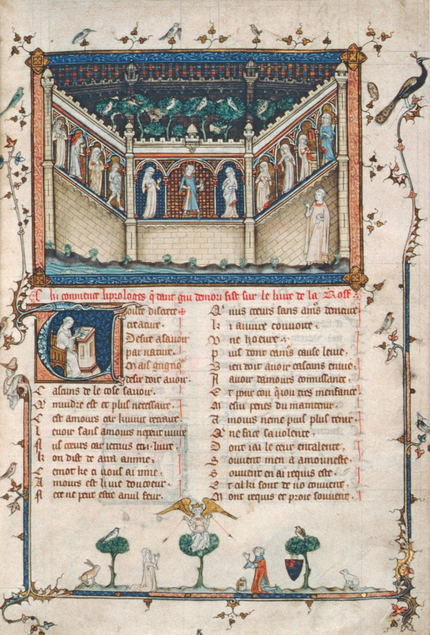 Ms 101 fol.5 Romans o róży autorstwa French School