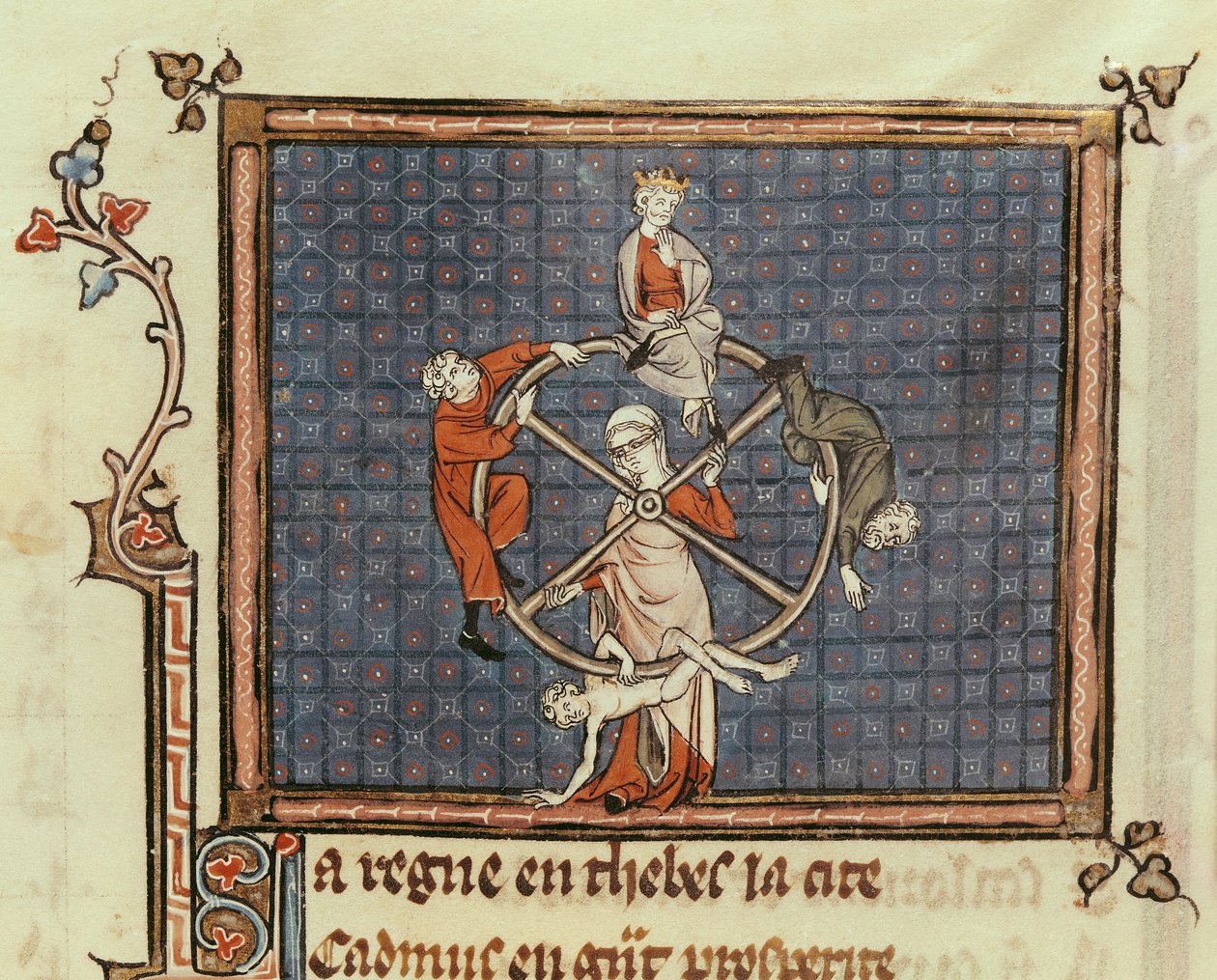 Ms 1044 Fol.74 Koło fortuny, z Ovide Moralise napisanej przez Chretiena Legouais autorstwa French School