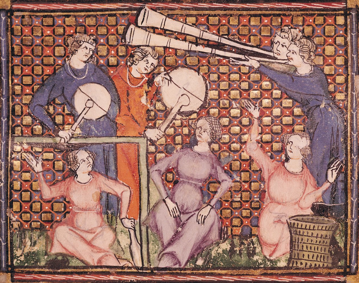 Ms 1044 fol.103v Muzycy z Ovide Moralise Chretiena Legouaisa autorstwa French School