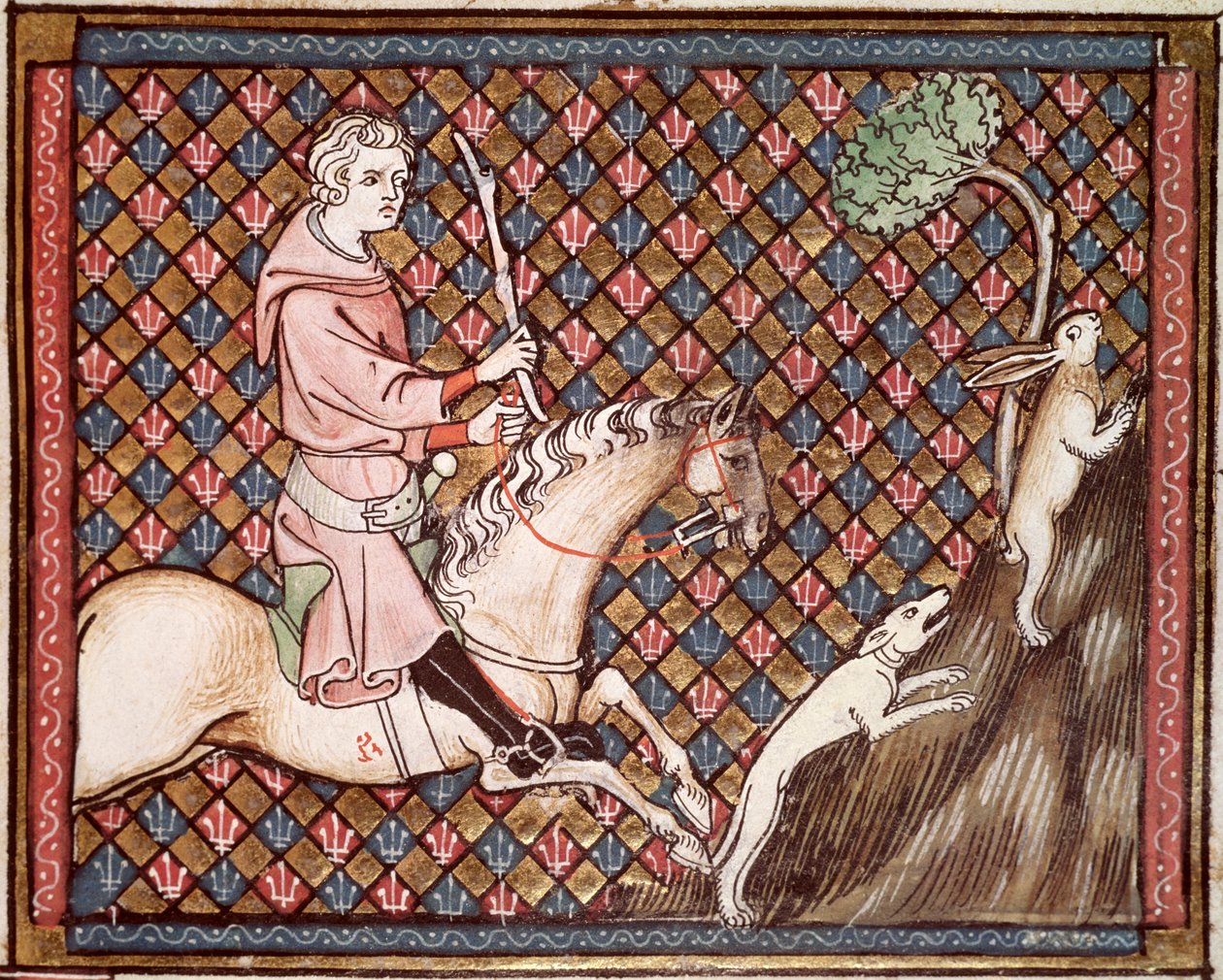 Ms 1044 fol.76 Polowanie na zające, z Ovide Moralise autorstwa Chretiena Legouais autorstwa French School