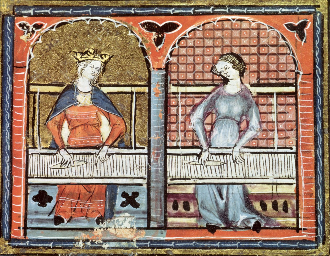 Ms 1044 fol.89v Tkactwo kobiet, z Ovide Moralise napisanej przez Chretiena Legouais autorstwa French School
