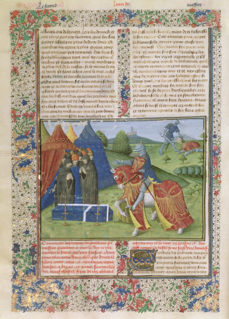 Ms 115 f.425v Lancelot zabija Sir Agravaina (welin) autorstwa French School