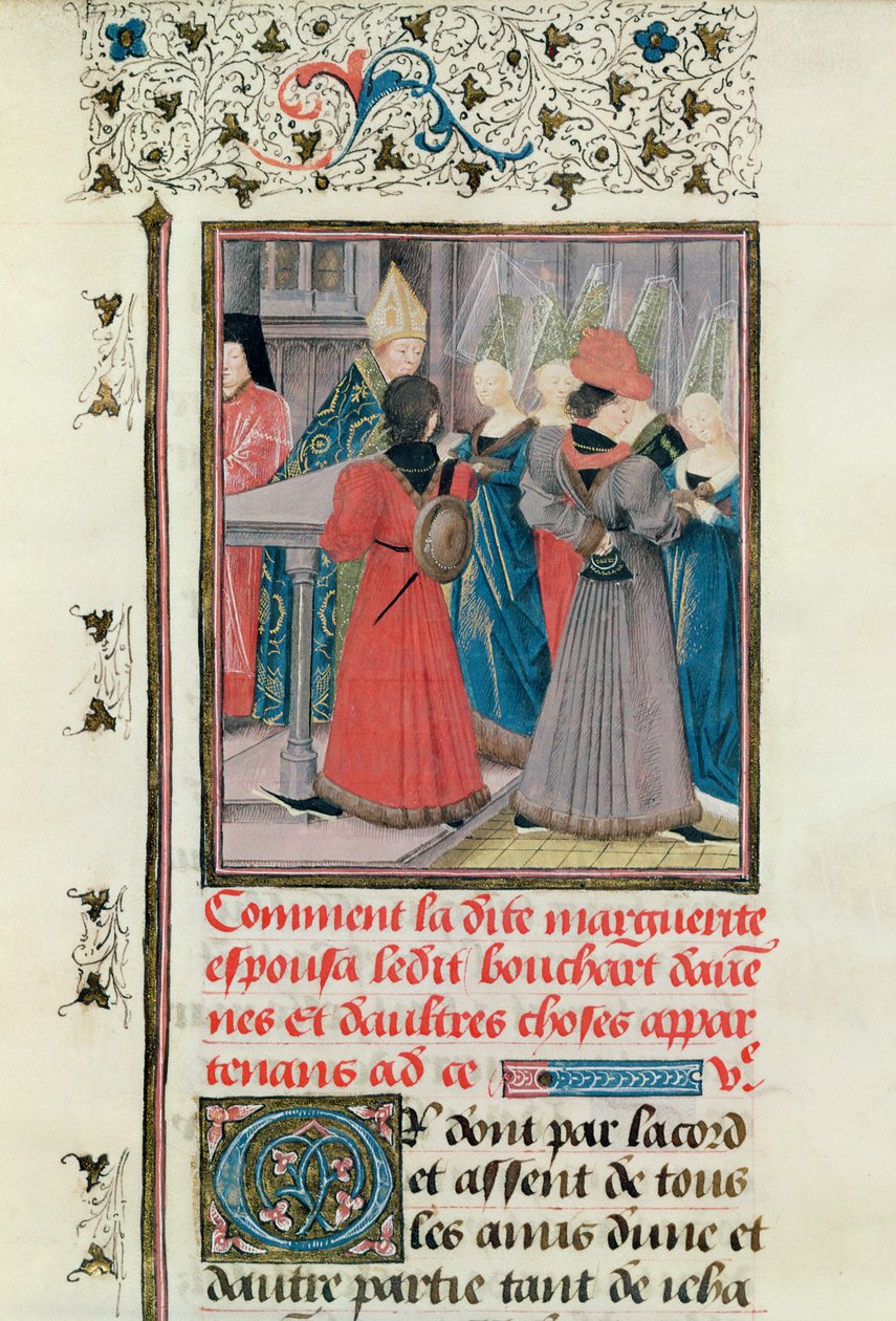 Ms 149 t.3 fol.149 Ślub Małgorzaty z Konstantynopola z Bouchard dAvesnes w 1212 r. autorstwa French School